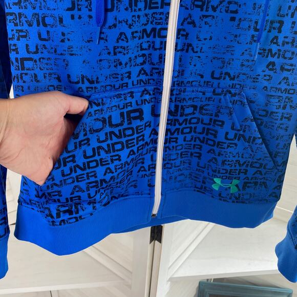Under Armour blue zip up hoodie sweatshirt - Picture 2 of 4